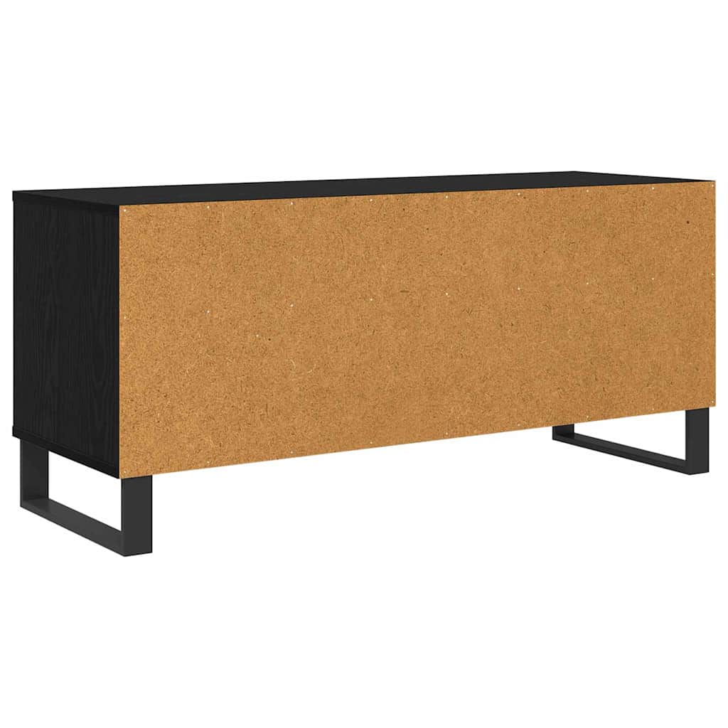 vidaXL Szafka pod telewizor z szufladą Czarny Dąb 100 x 34,5 x 44,5 cm