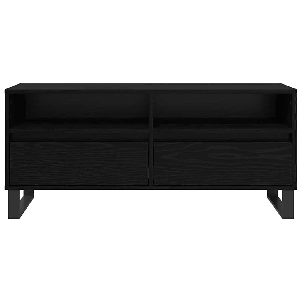 vidaXL Szafka pod telewizor z szufladą Czarny Dąb 100 x 34,5 x 44,5 cm