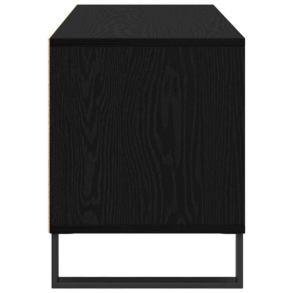 vidaXL Szafka pod telewizor z szufladą Czarny Dąb 100 x 34,5 x 44,5 cm