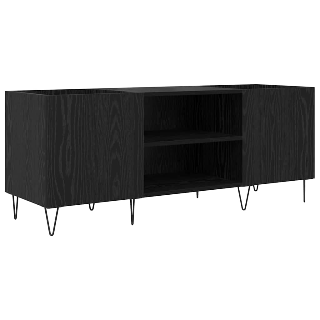 vidaXL Szafka na płyty winylowe z półką Czarny Dąb 121 x 38 x 48 cm