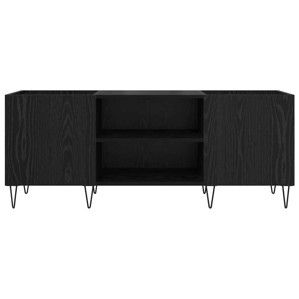vidaXL Szafka na płyty winylowe z półką Czarny Dąb 121 x 38 x 48 cm