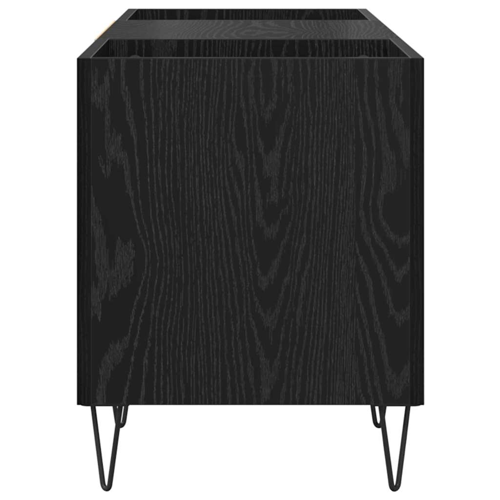 vidaXL Szafka na płyty winylowe z półką Czarny Dąb 121 x 38 x 48 cm