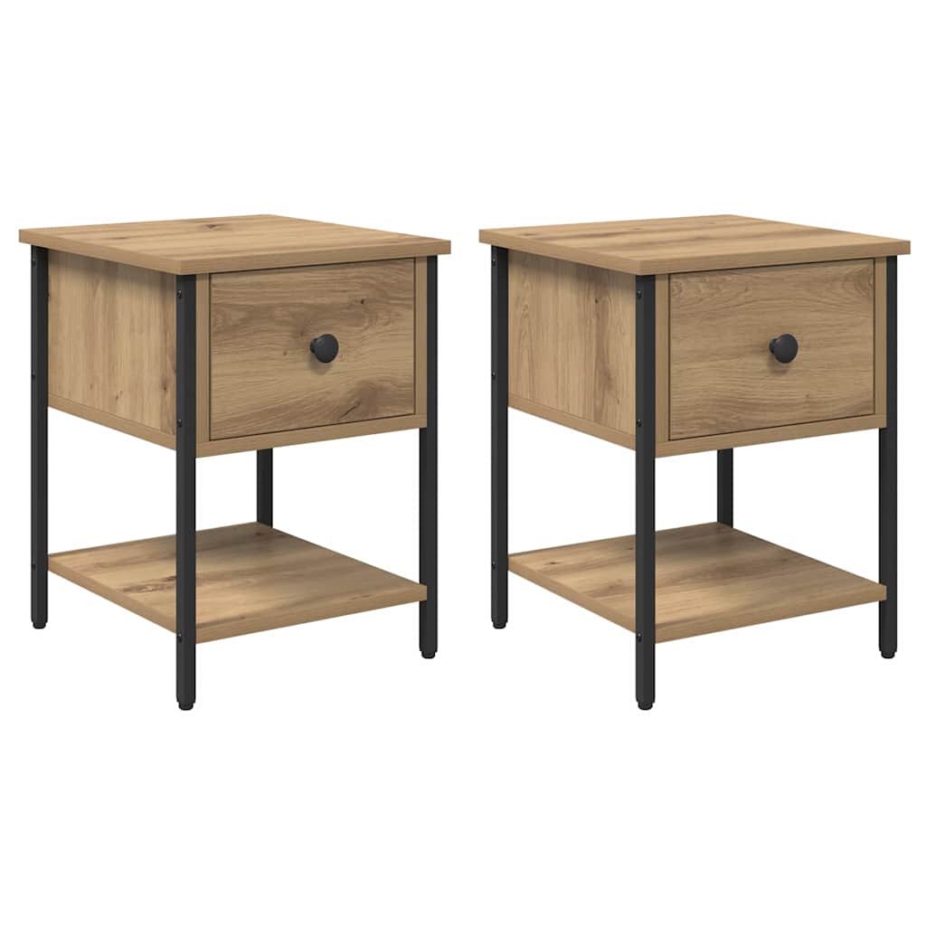 vidaXL Stolik nocny 2 pcs Dąb rzemieślniczy 34 x 35,5 x 45 cm