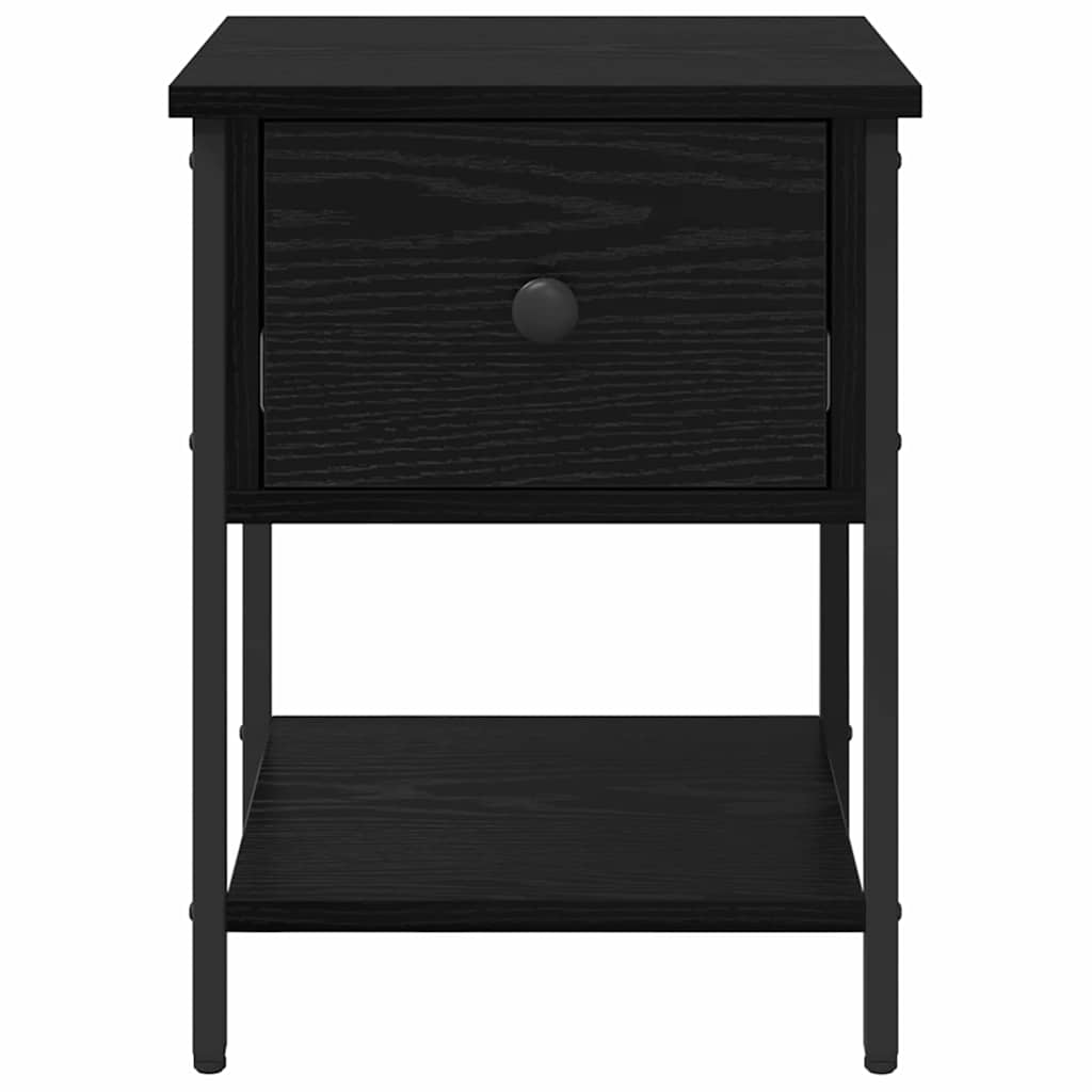vidaXL Stolik nocny z szufladą 2 pcs Czarny Dąb 34 x 35,5 x 45 cm