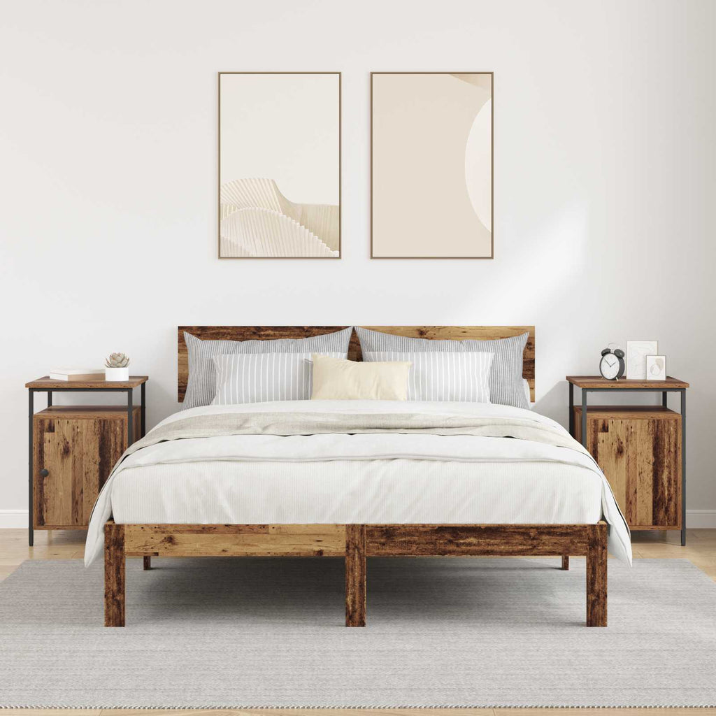 vidaXL Szafka Nocna 2 pcs Stare drewno 40 x 42 x 60 cm