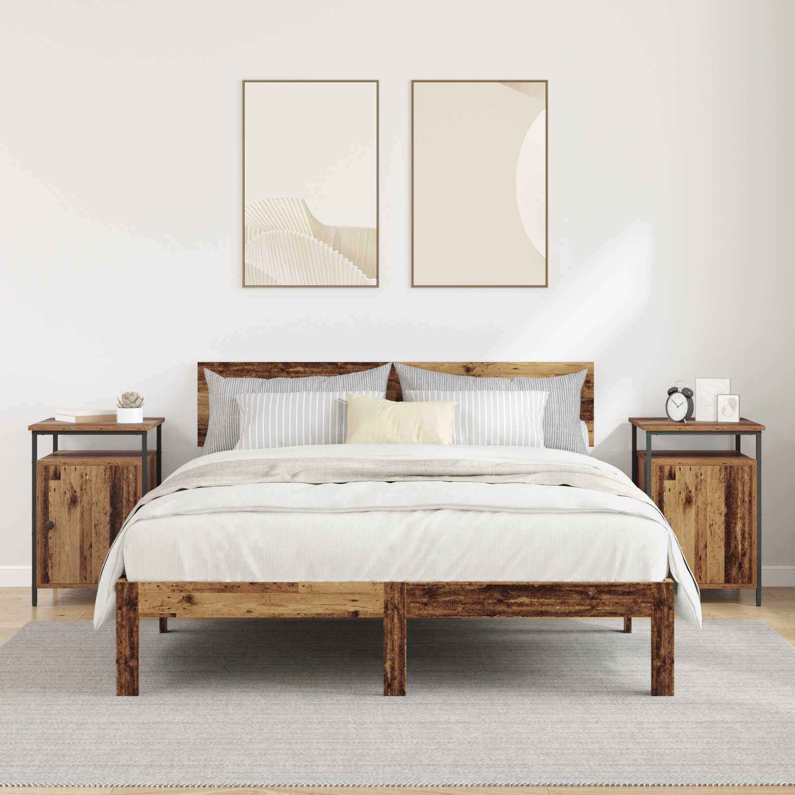 vidaXL Szafka Nocna 2 pcs Stare drewno 40 x 42 x 60 cm