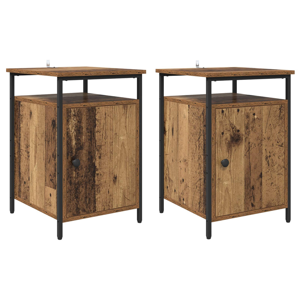 vidaXL Szafka Nocna 2 pcs Stare drewno 40 x 42 x 60 cm