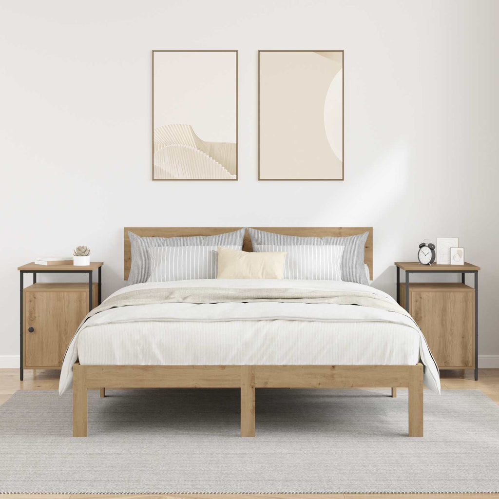 vidaXL Szafka Nocna 2 pcs Dąb rzemieślniczy 40 x 42 x 60 cm