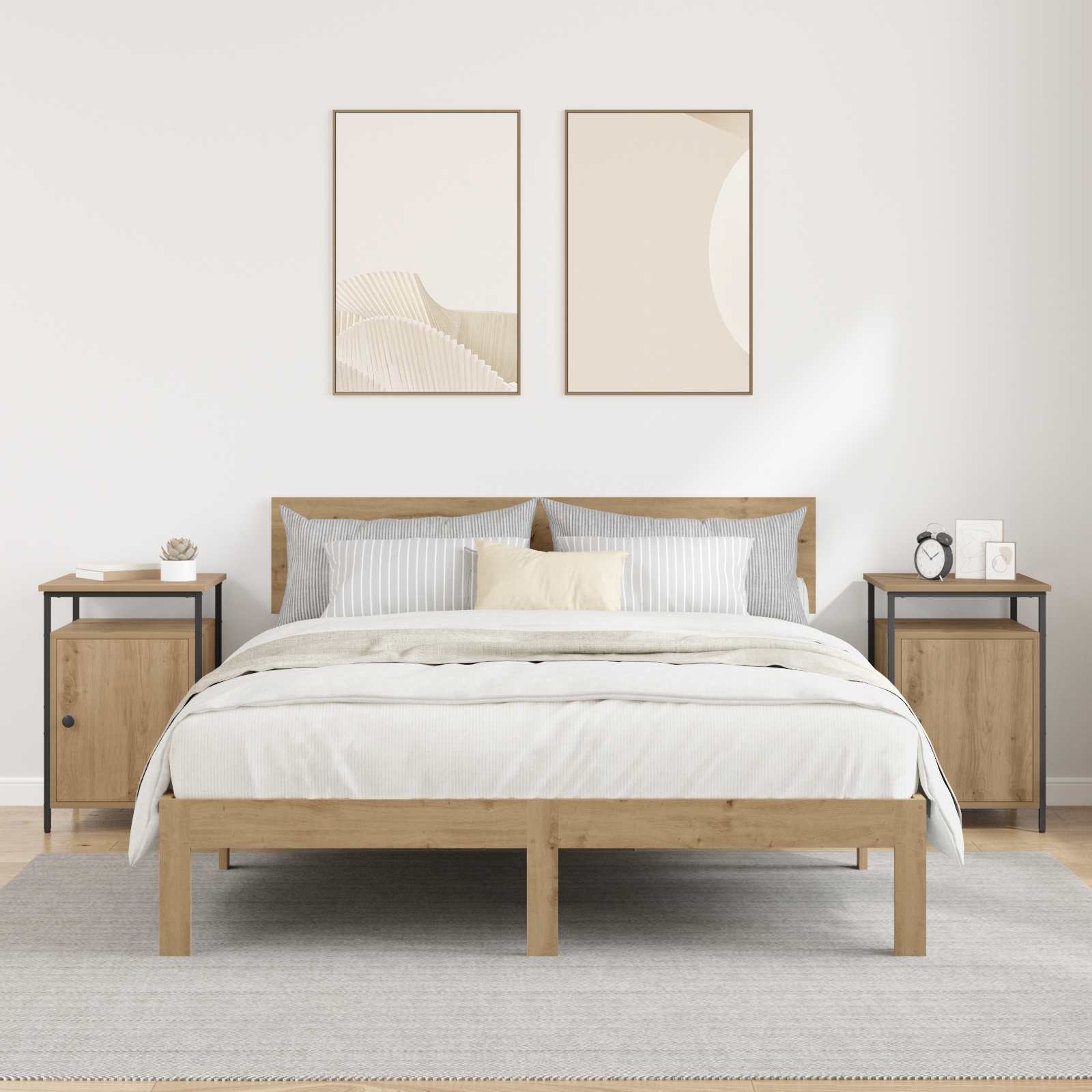 vidaXL Szafka Nocna 2 pcs Dąb rzemieślniczy 40 x 42 x 60 cm