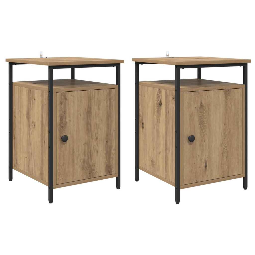 vidaXL Szafka Nocna 2 pcs Dąb rzemieślniczy 40 x 42 x 60 cm