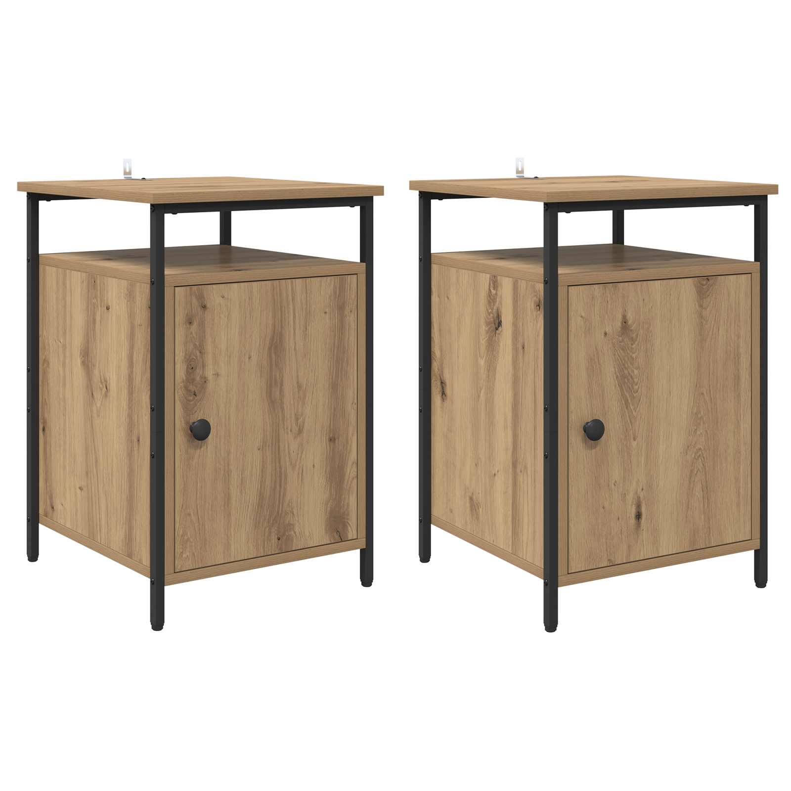 vidaXL Szafka Nocna 2 pcs Dąb rzemieślniczy 40 x 42 x 60 cm