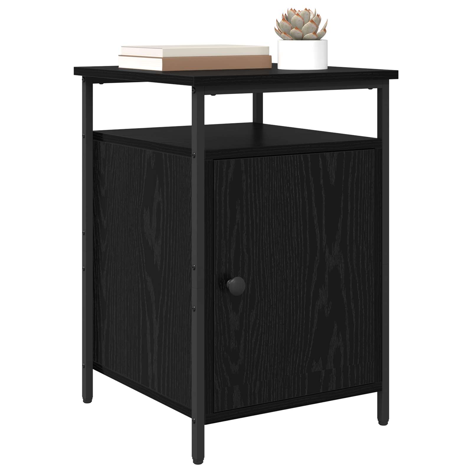 vidaXL Szafka Nocna Czarny Dąb 40 x 42 x 60 cm Materiał drewnopochodny