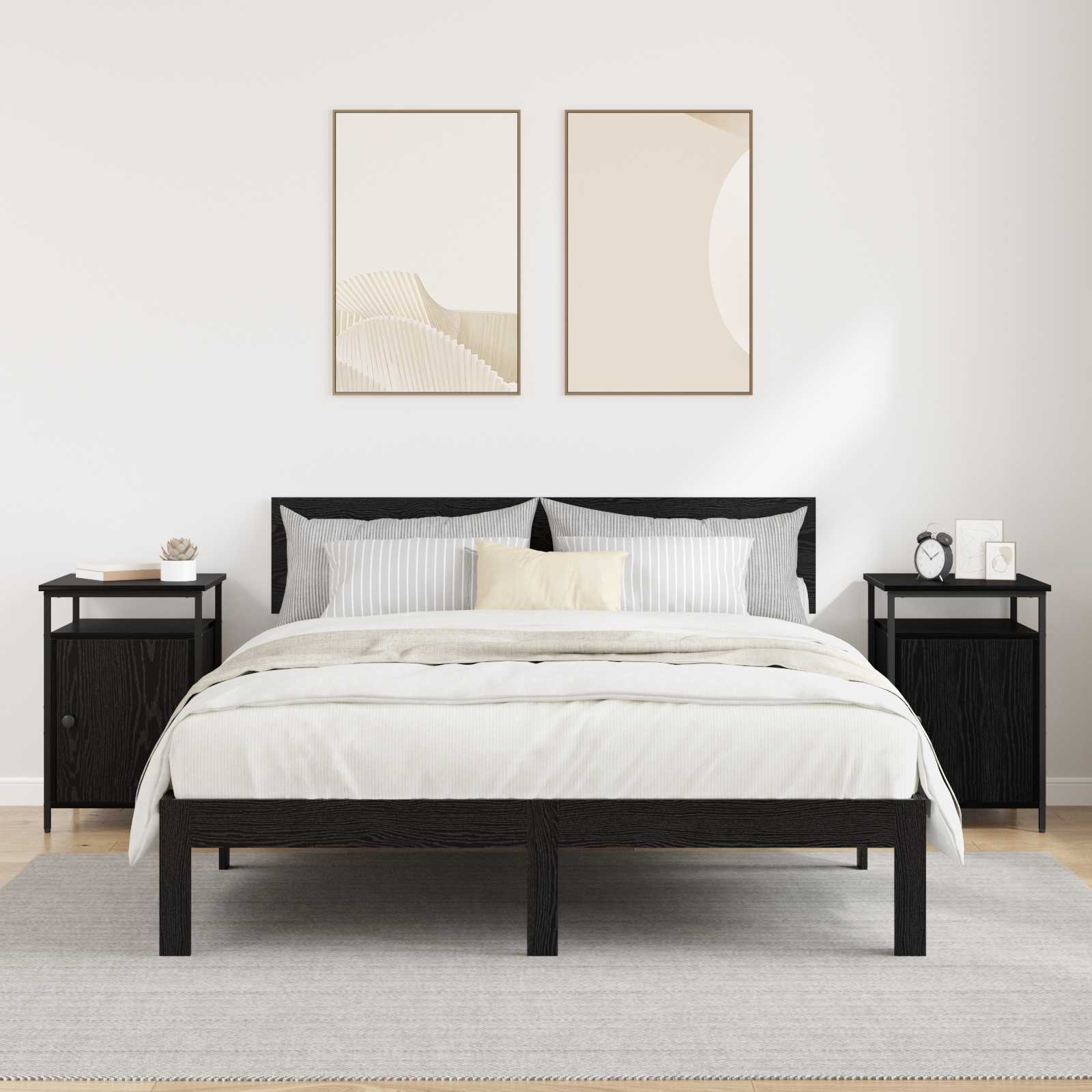 vidaXL Szafka Nocna 2 pcs Czarny Dąb 40 x 42 x 60 cm