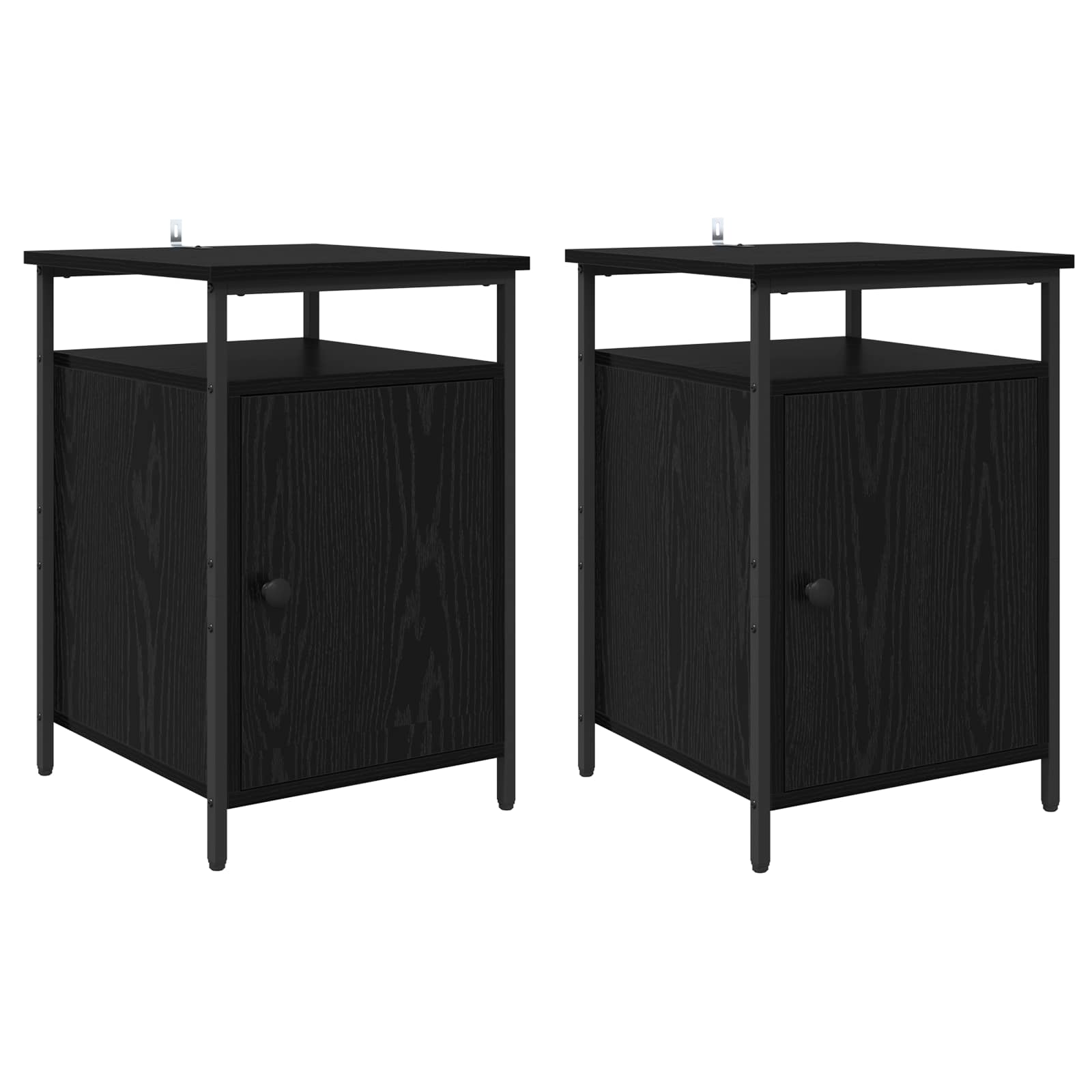 vidaXL Szafka Nocna 2 pcs Czarny Dąb 40 x 42 x 60 cm