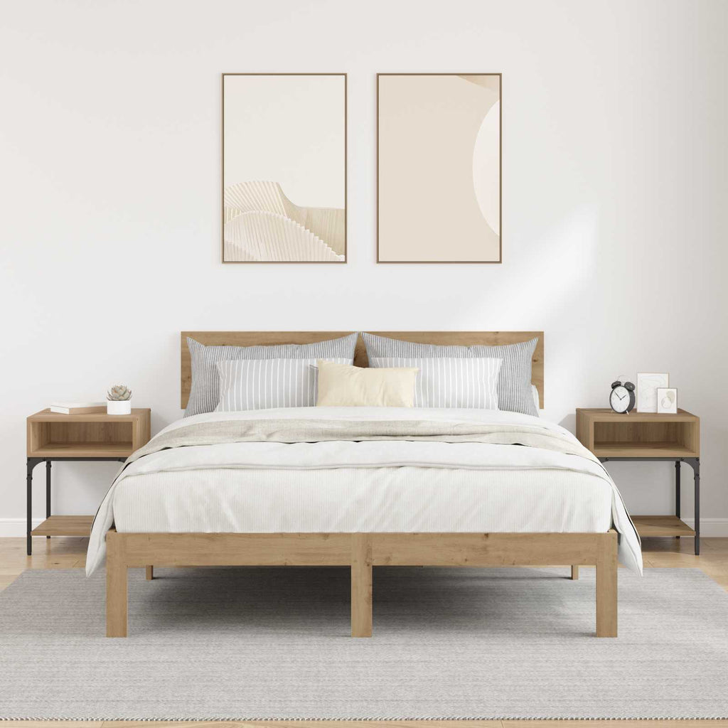 vidaXL Stolik nocny 2 pcs Dąb rzemieślniczy 40 x 40 x 50 cm