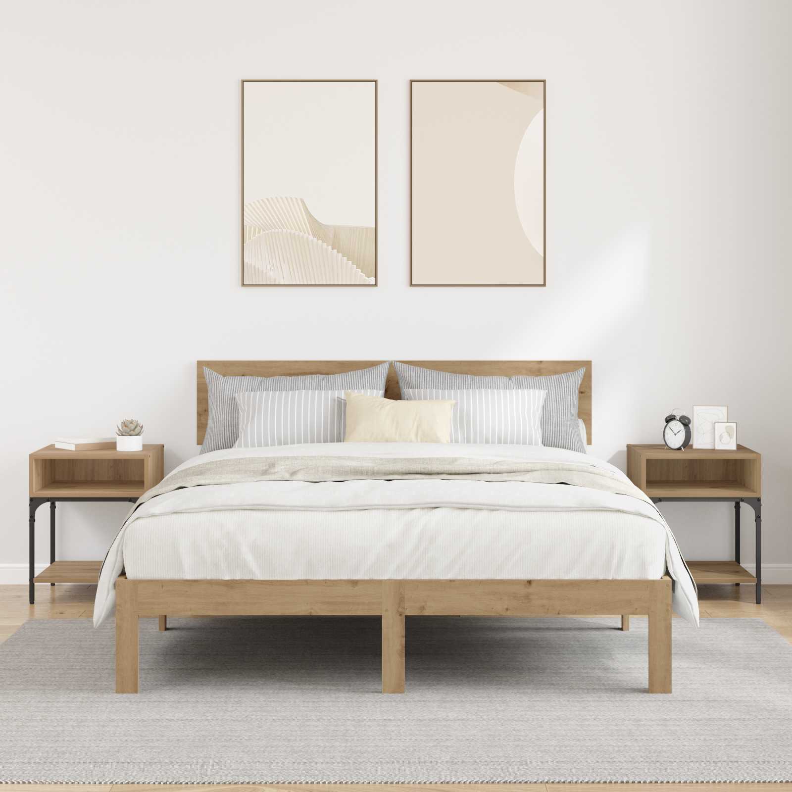 vidaXL Stolik nocny 2 pcs Dąb rzemieślniczy 40 x 40 x 50 cm