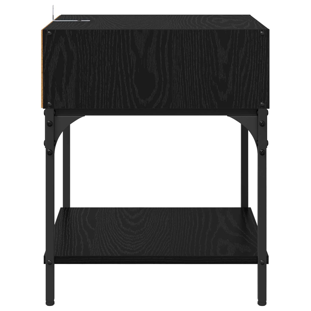 vidaXL Stolik nocny Czarny Dąb 40 x 40 x 50 cm Materiał drewnopochodny