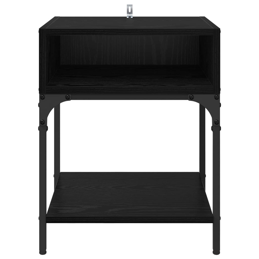 vidaXL Stolik nocny 2 pcs Czarny Dąb 40 x 40 x 50 cm