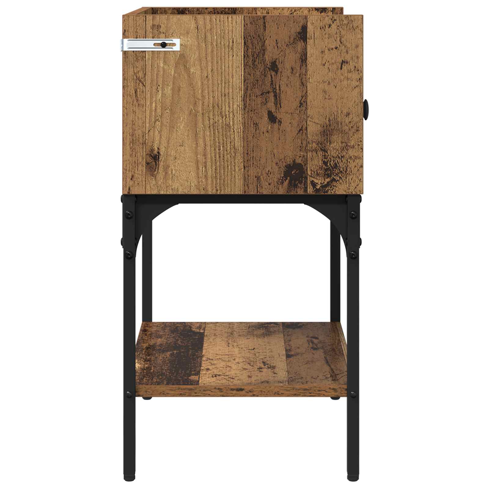 vidaXL Stolik nocny z szufladą 2 pcs Stare drewno 40 x 29 x 60 cm
