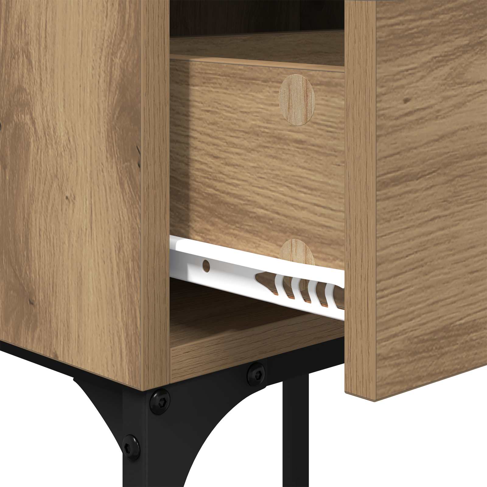 vidaXL Stolik nocny z szufladą 2 pcs Dąb rzemieślniczy 40 x 29 x 60 cm