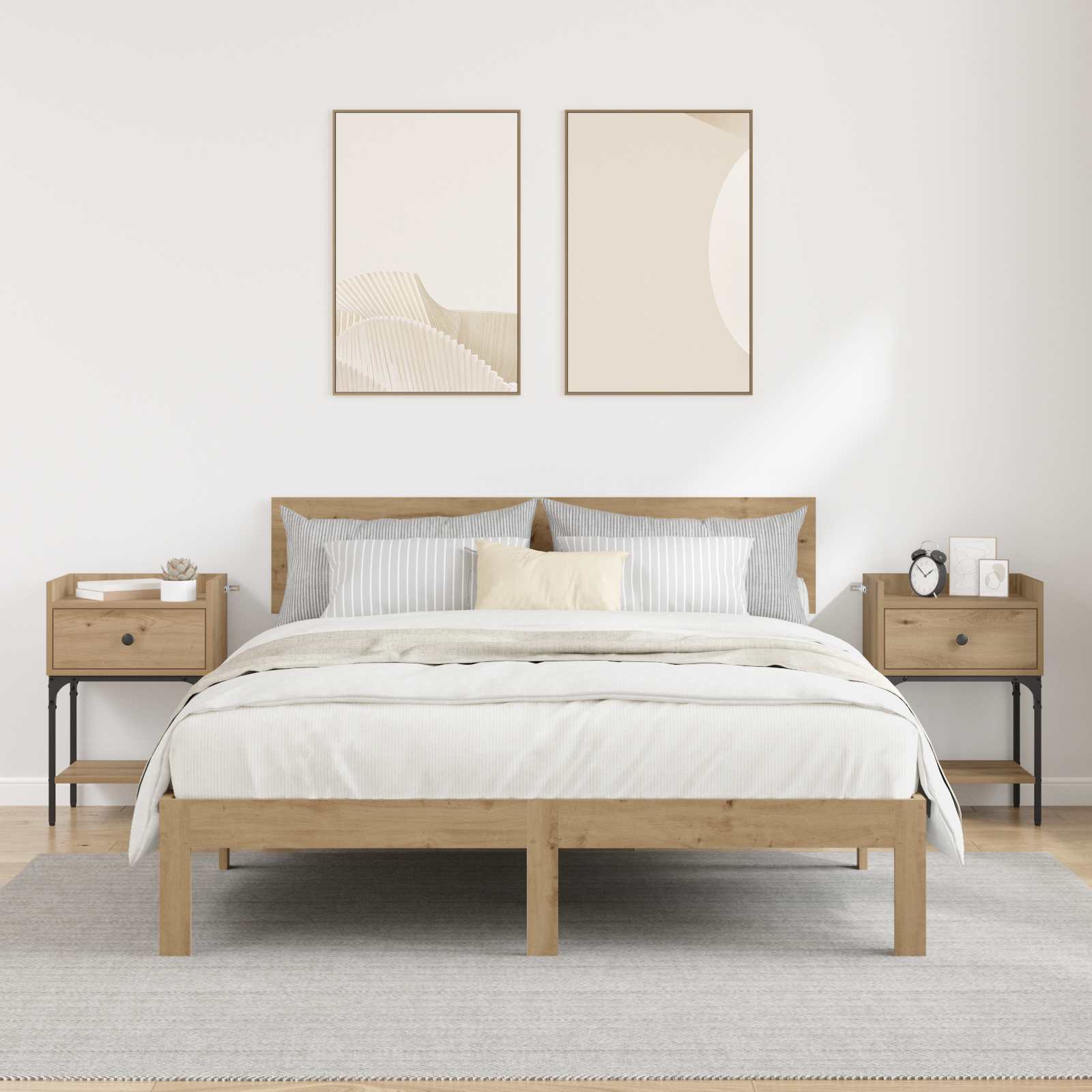 vidaXL Stolik nocny z szufladą 2 pcs Dąb rzemieślniczy 40 x 29 x 60 cm