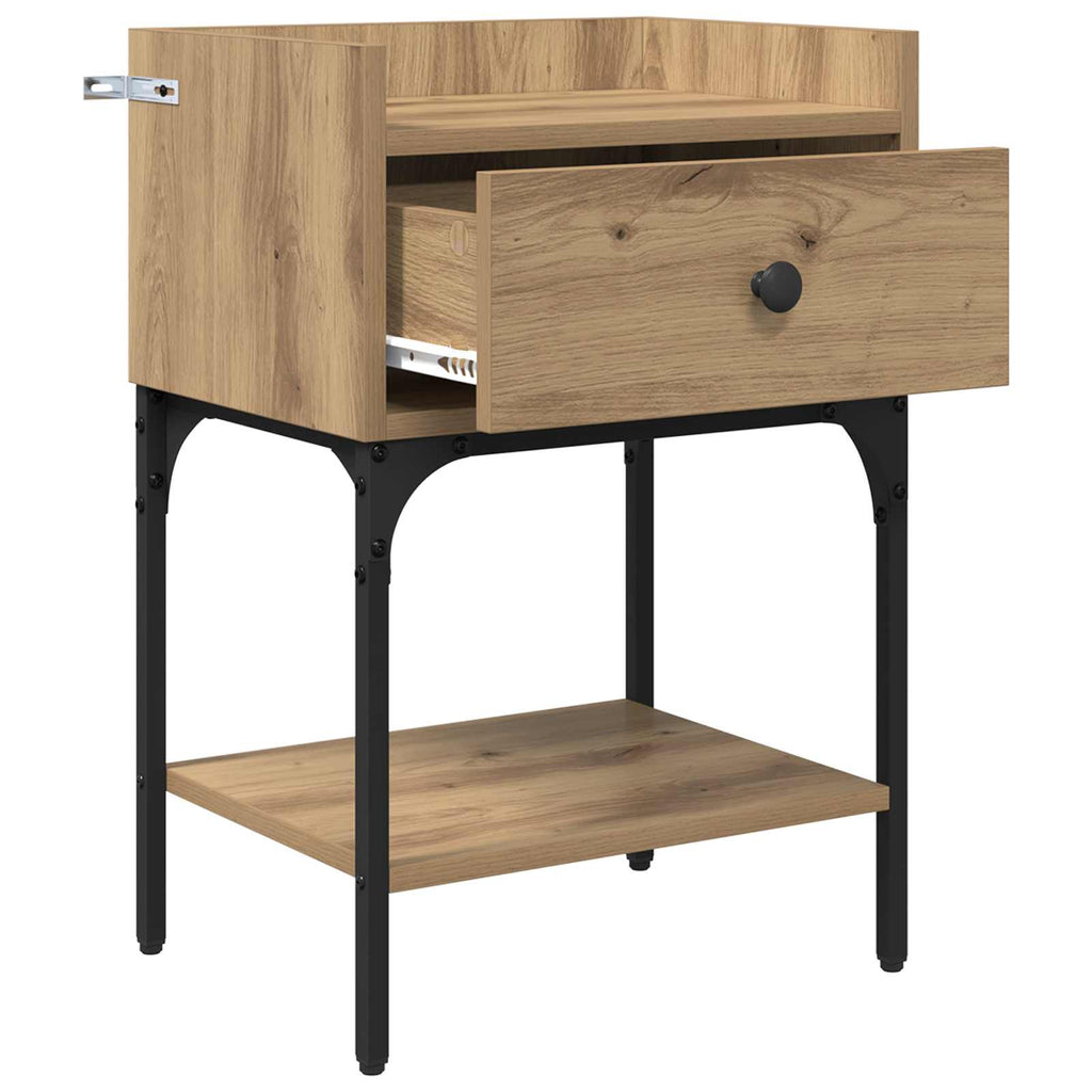 vidaXL Stolik nocny z szufladą 2 pcs Dąb rzemieślniczy 40 x 29 x 60 cm