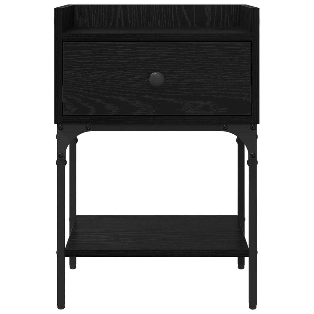 vidaXL Stolik nocny Czarny Dąb 40 x 29 x 60 cm Materiał drewnopochodny