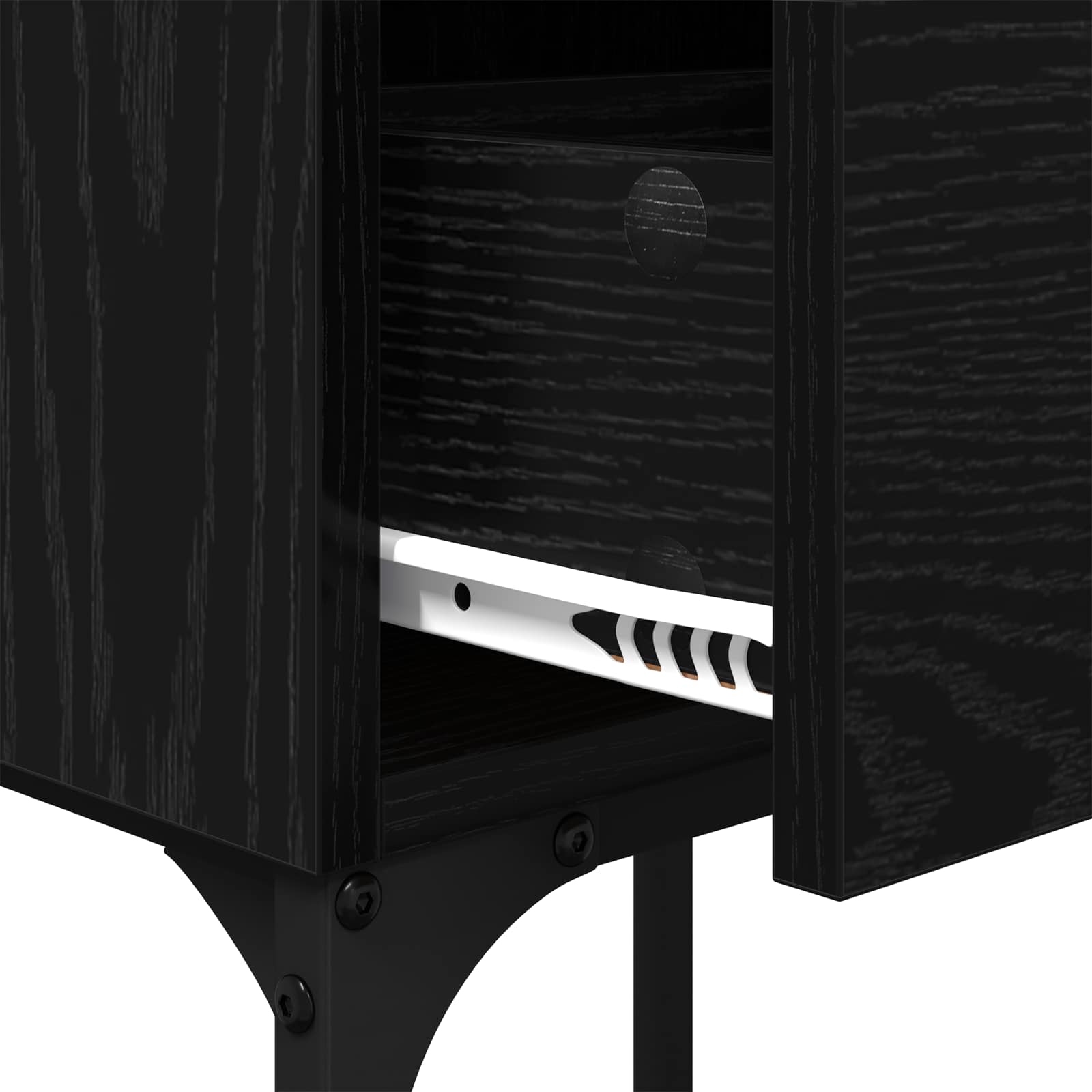 vidaXL Stolik nocny z szufladą 2 pcs Czarny Dąb 40 x 29 x 60 cm