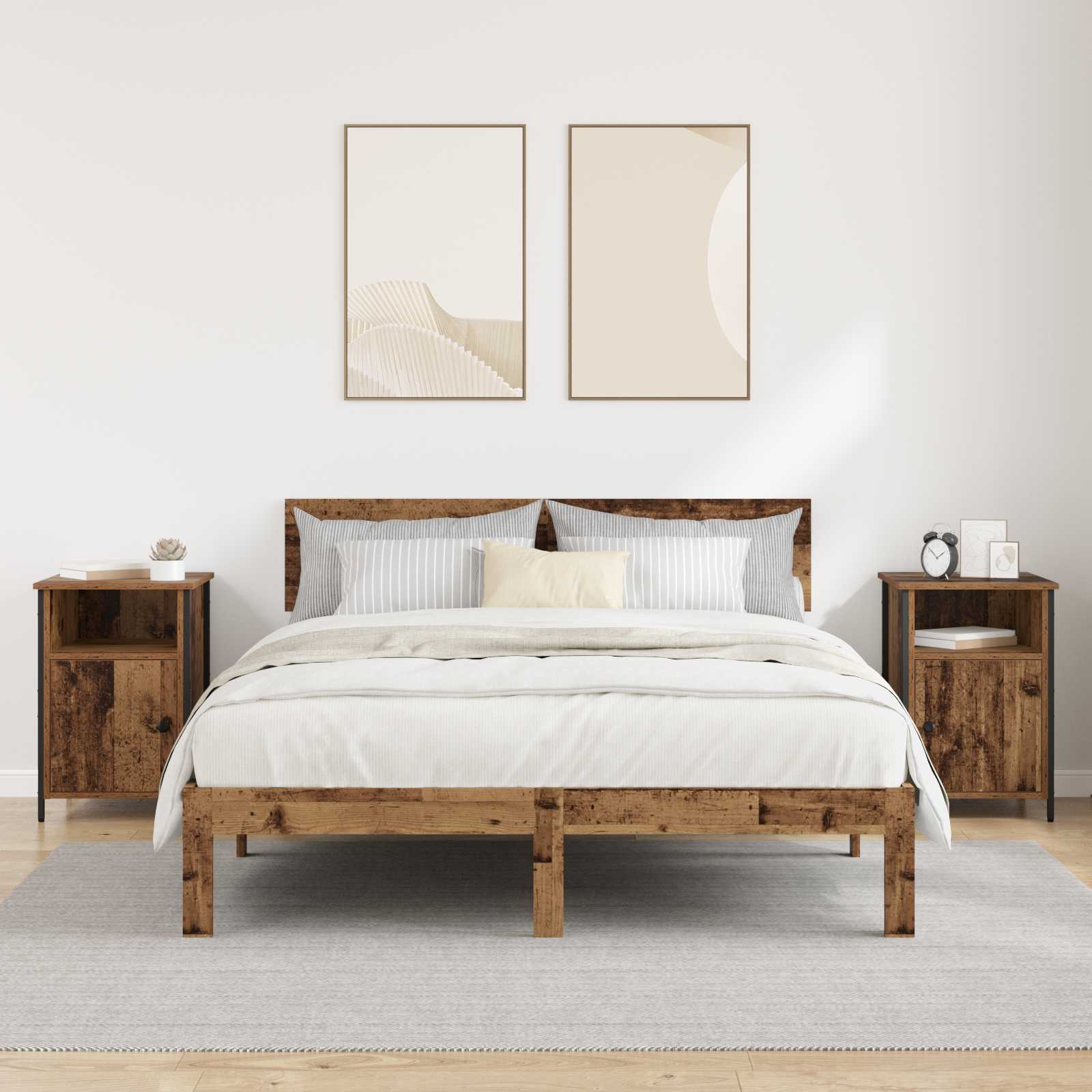 vidaXL Szafka Nocna 2 pcs Stare drewno 40 x 42 x 60 cm