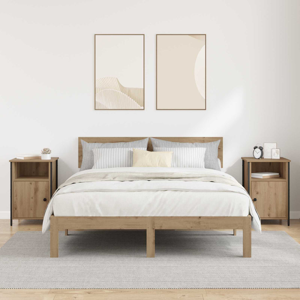 vidaXL Szafka Nocna 2 pcs Dąb rzemieślniczy 40 x 42 x 60 cm