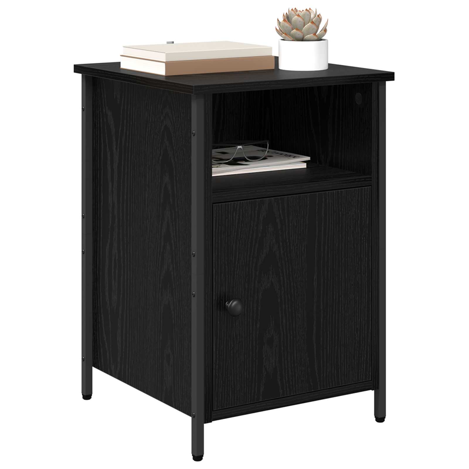 vidaXL Szafka Nocna Czarny Dąb 40 x 42 x 60 cm Materiał drewnopochodny