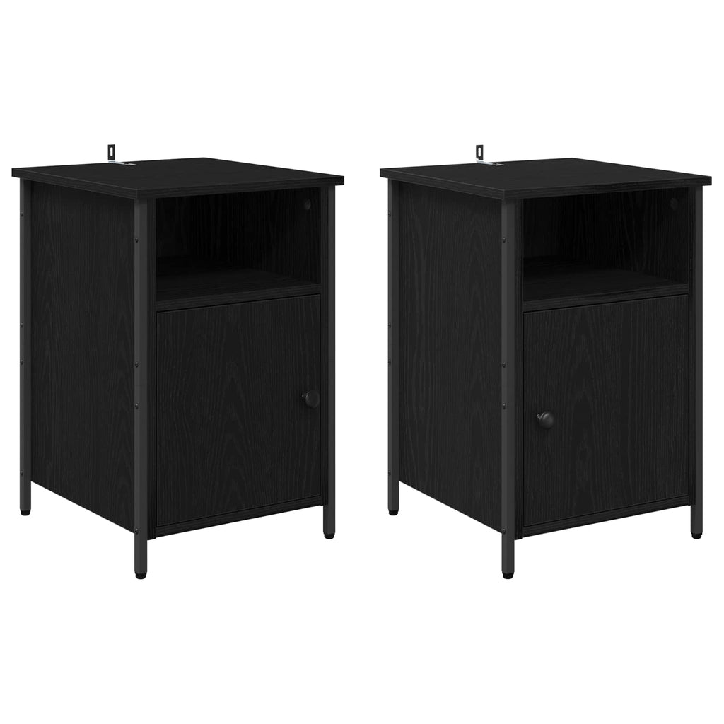 vidaXL Szafka Nocna 2 pcs Czarny Dąb 40 x 42 x 60 cm