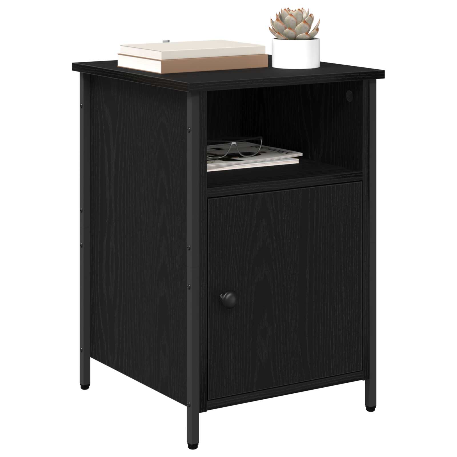 vidaXL Szafka Nocna 2 pcs Czarny Dąb 40 x 42 x 60 cm