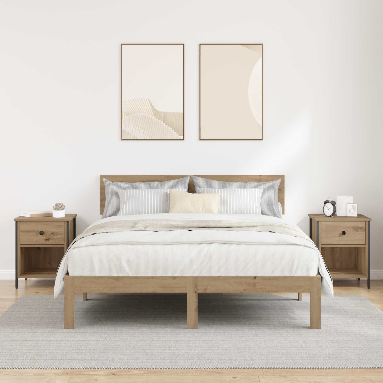 vidaXL Szafka Nocna z szufladą 2 pcs Dąb rzemieślniczy 40 x 42 x 50 cm