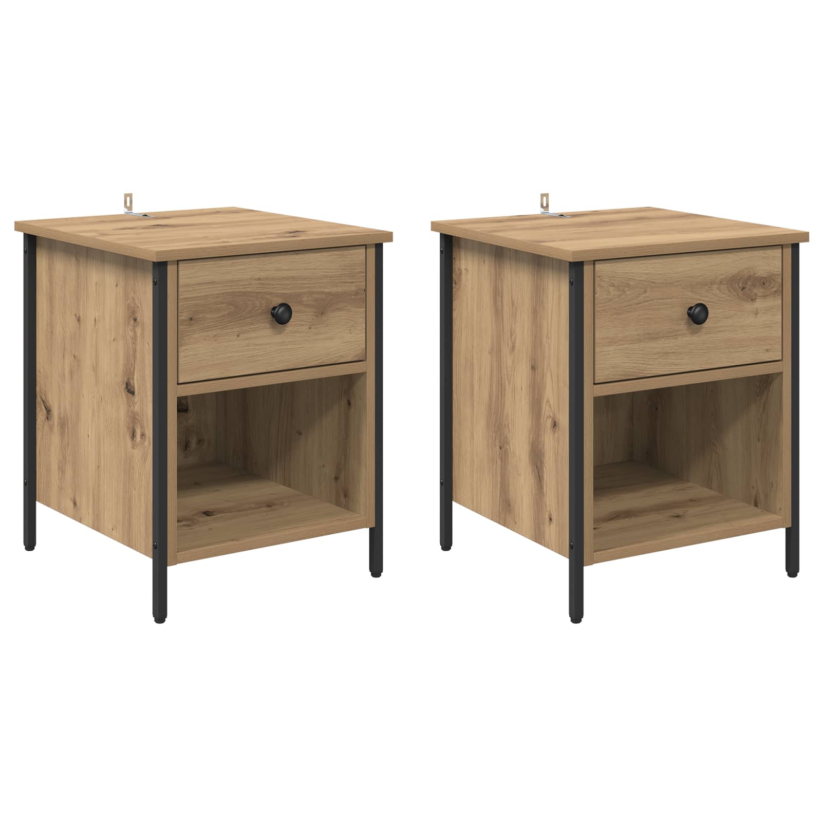 vidaXL Szafka Nocna z szufladą 2 pcs Dąb rzemieślniczy 40 x 42 x 50 cm