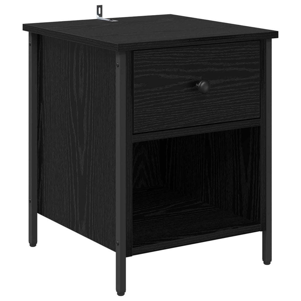 vidaXL Szafka Nocna Czarny Dąb 40 x 42 x 50 cm Materiał drewnopochodny