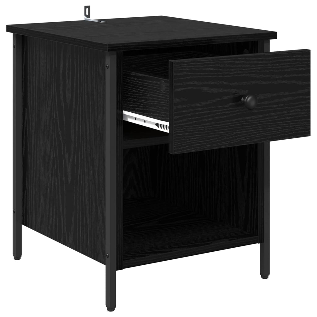 vidaXL Szafka Nocna Czarny Dąb 40 x 42 x 50 cm Materiał drewnopochodny