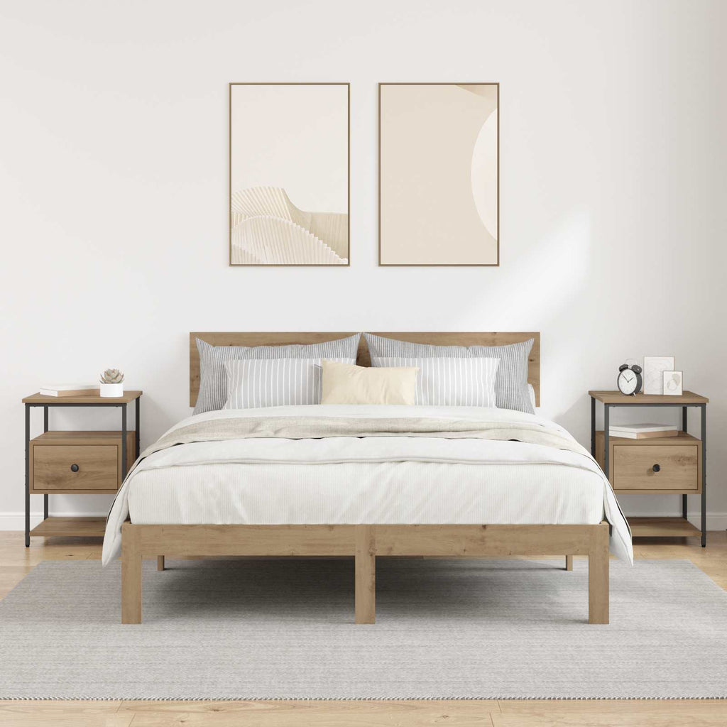 vidaXL Szafka Nocna z szufladą 2 pcs Dąb rzemieślniczy 40 x 42 x 56 cm