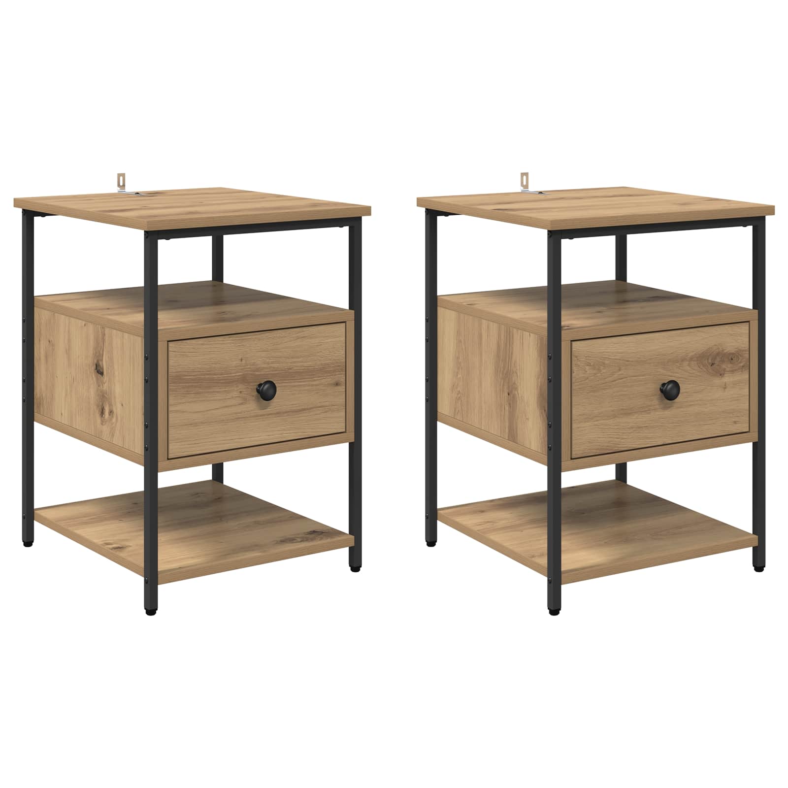 vidaXL Szafka Nocna z szufladą 2 pcs Dąb rzemieślniczy 40 x 42 x 56 cm