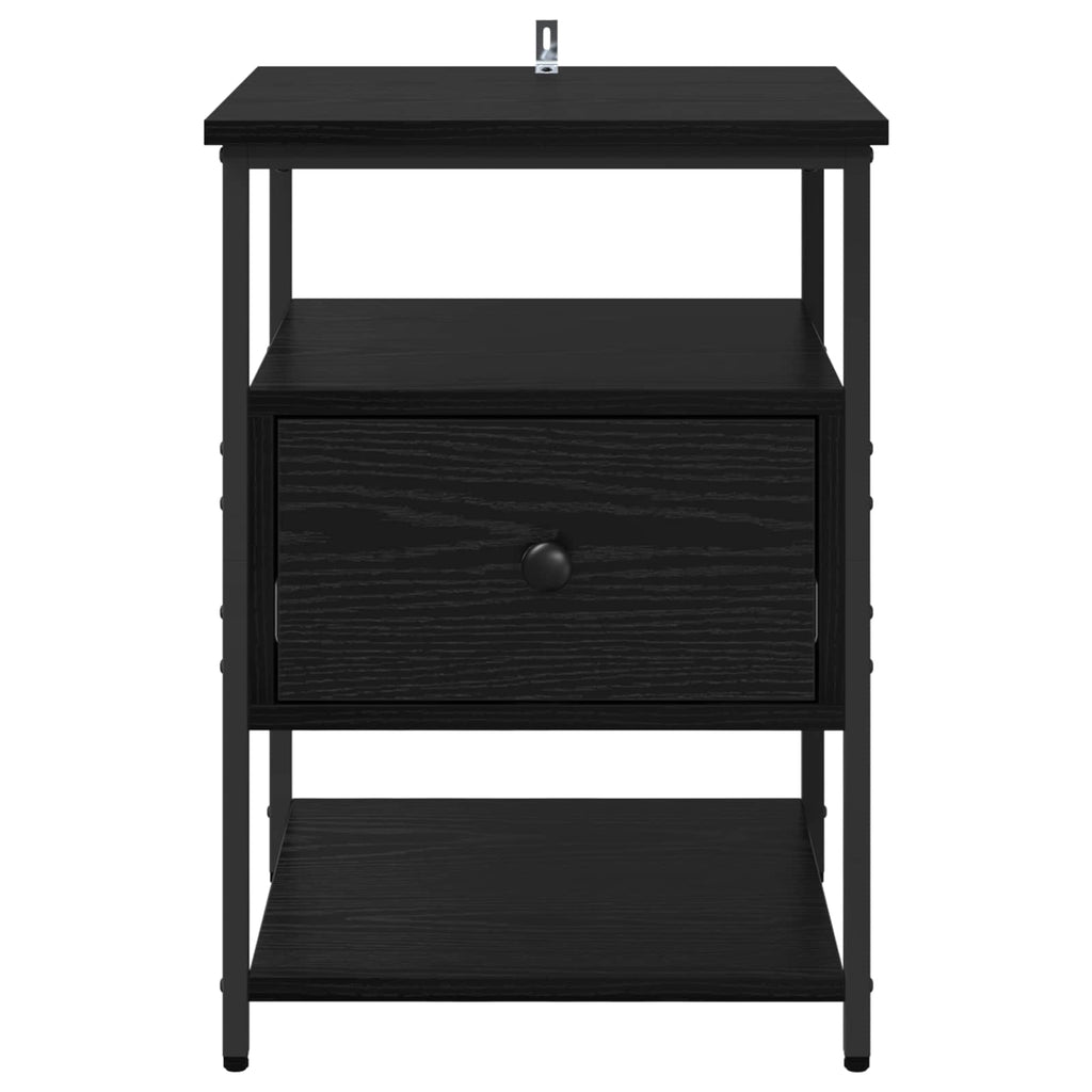 vidaXL Szafka Nocna Czarny Dąb 40 x 42 x 56 cm Materiał drewnopochodny