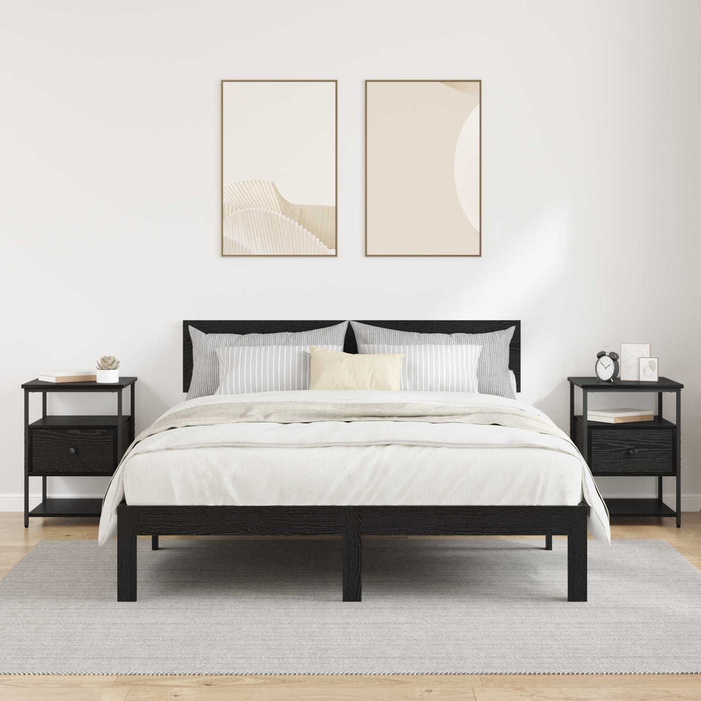 vidaXL Szafka Nocna z szufladą 2 pcs Czarny Dąb 40 x 42 x 56 cm