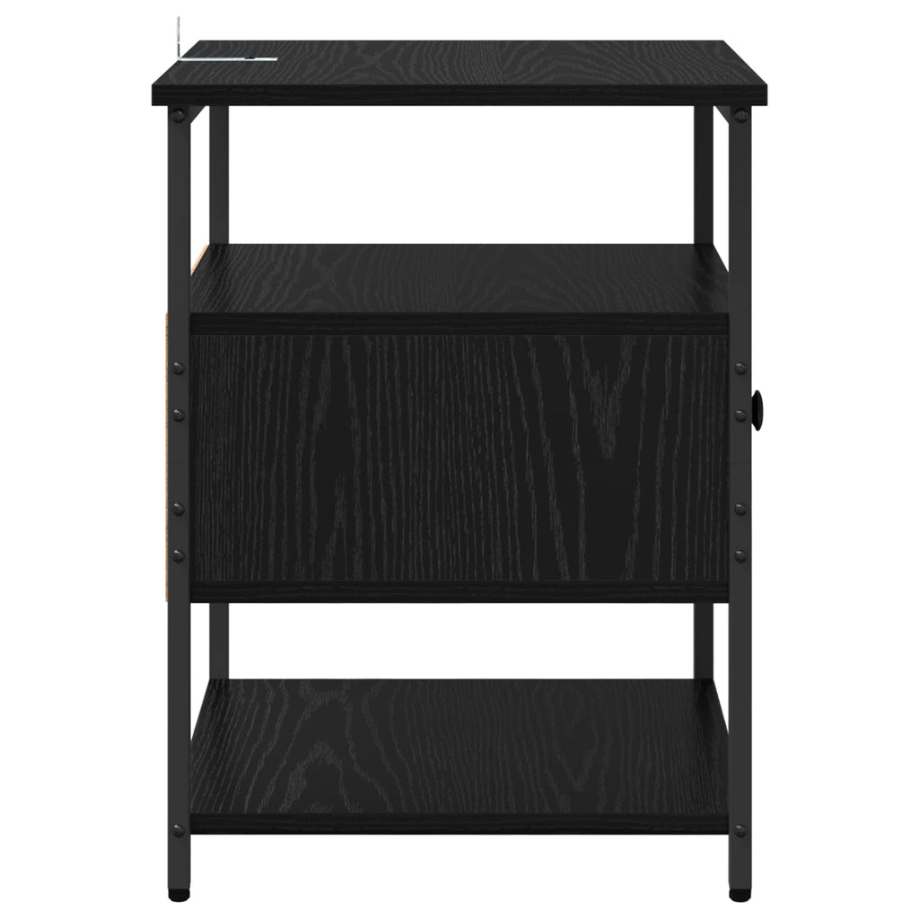 vidaXL Szafka Nocna z szufladą 2 pcs Czarny Dąb 40 x 42 x 56 cm
