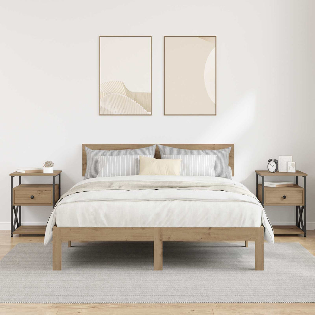 vidaXL Szafka Nocna z szufladą 2 pcs Dąb rzemieślniczy 40 x 42 x 55 cm