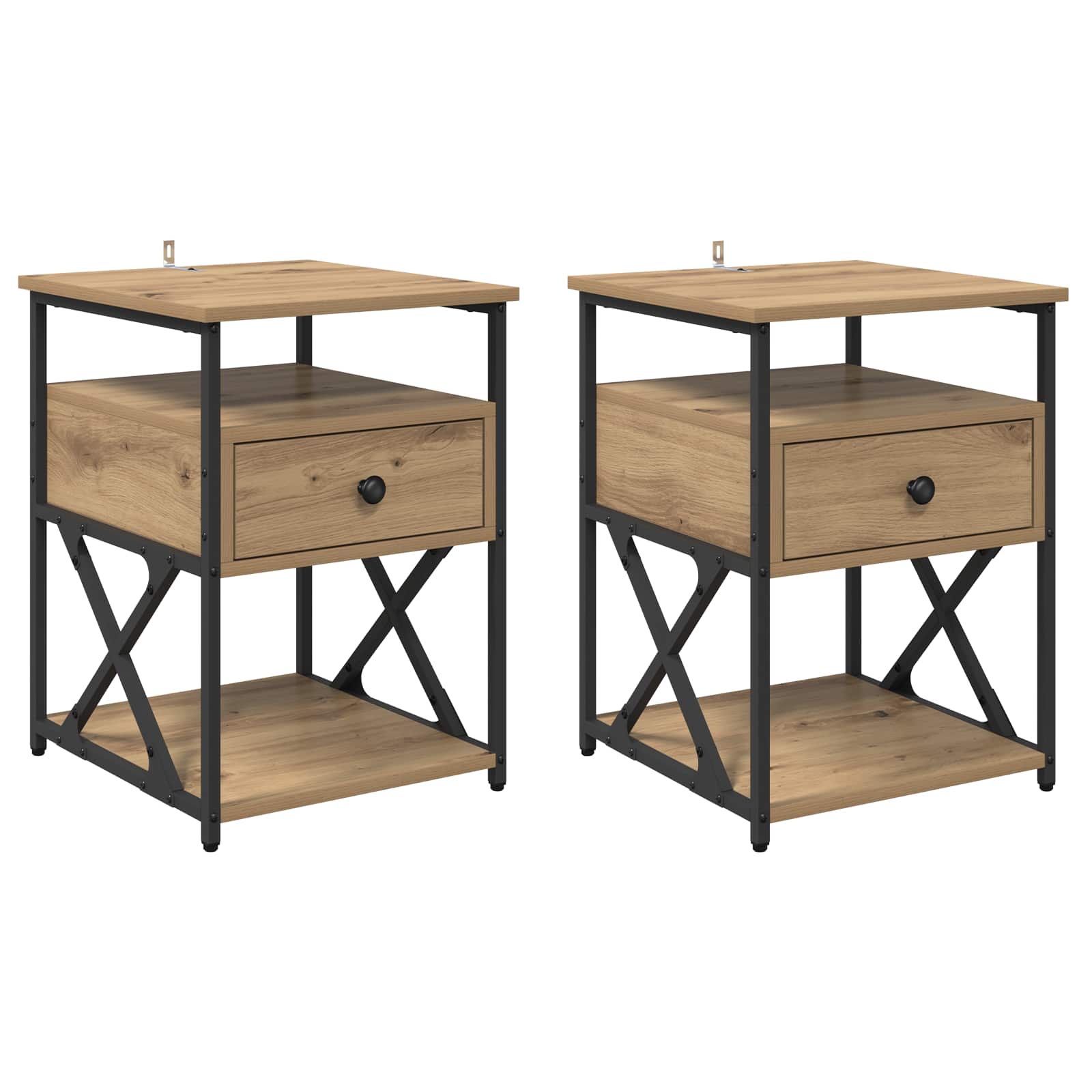 vidaXL Szafka Nocna z szufladą 2 pcs Dąb rzemieślniczy 40 x 42 x 55 cm