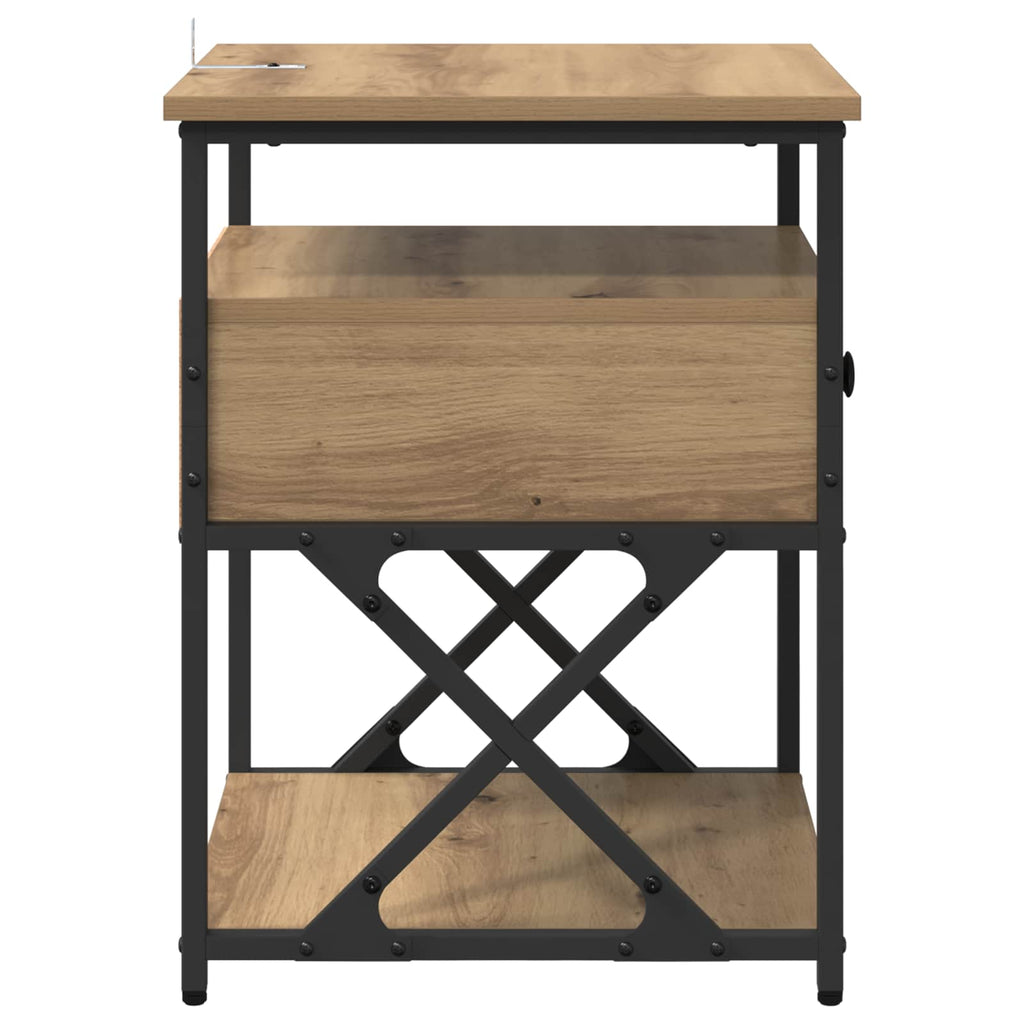 vidaXL Szafka Nocna z szufladą 2 pcs Dąb rzemieślniczy 40 x 42 x 55 cm