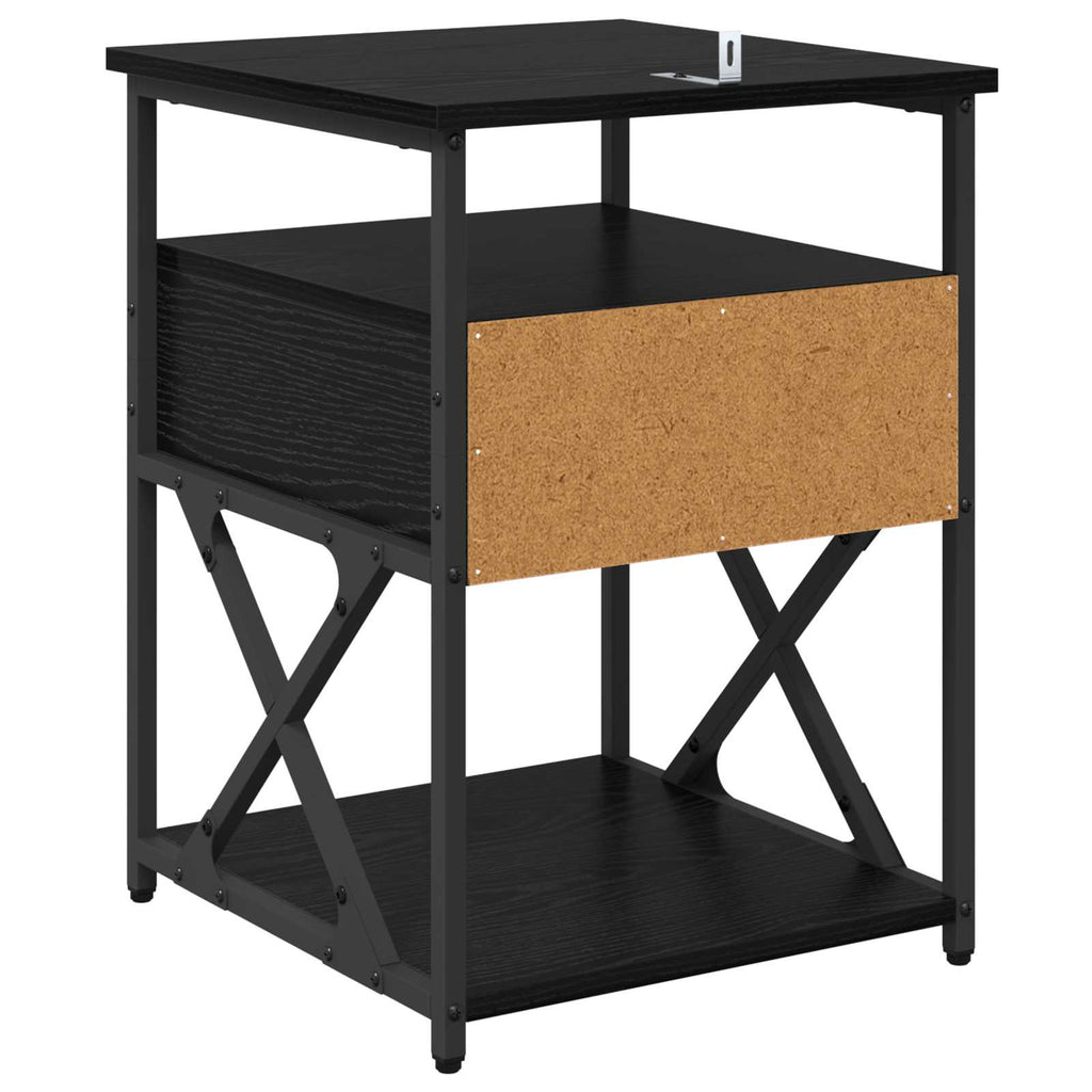 vidaXL Szafka Nocna Czarny Dąb 40 x 42 x 55 cm Materiał drewnopochodny