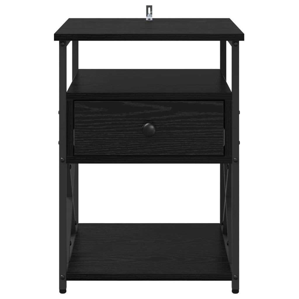 vidaXL Szafka Nocna z szufladą 2 pcs Czarny Dąb 40 x 42 x 55 cm