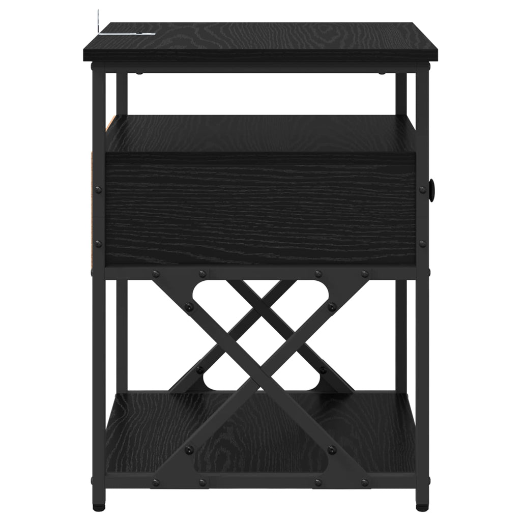 vidaXL Szafka Nocna z szufladą 2 pcs Czarny Dąb 40 x 42 x 55 cm