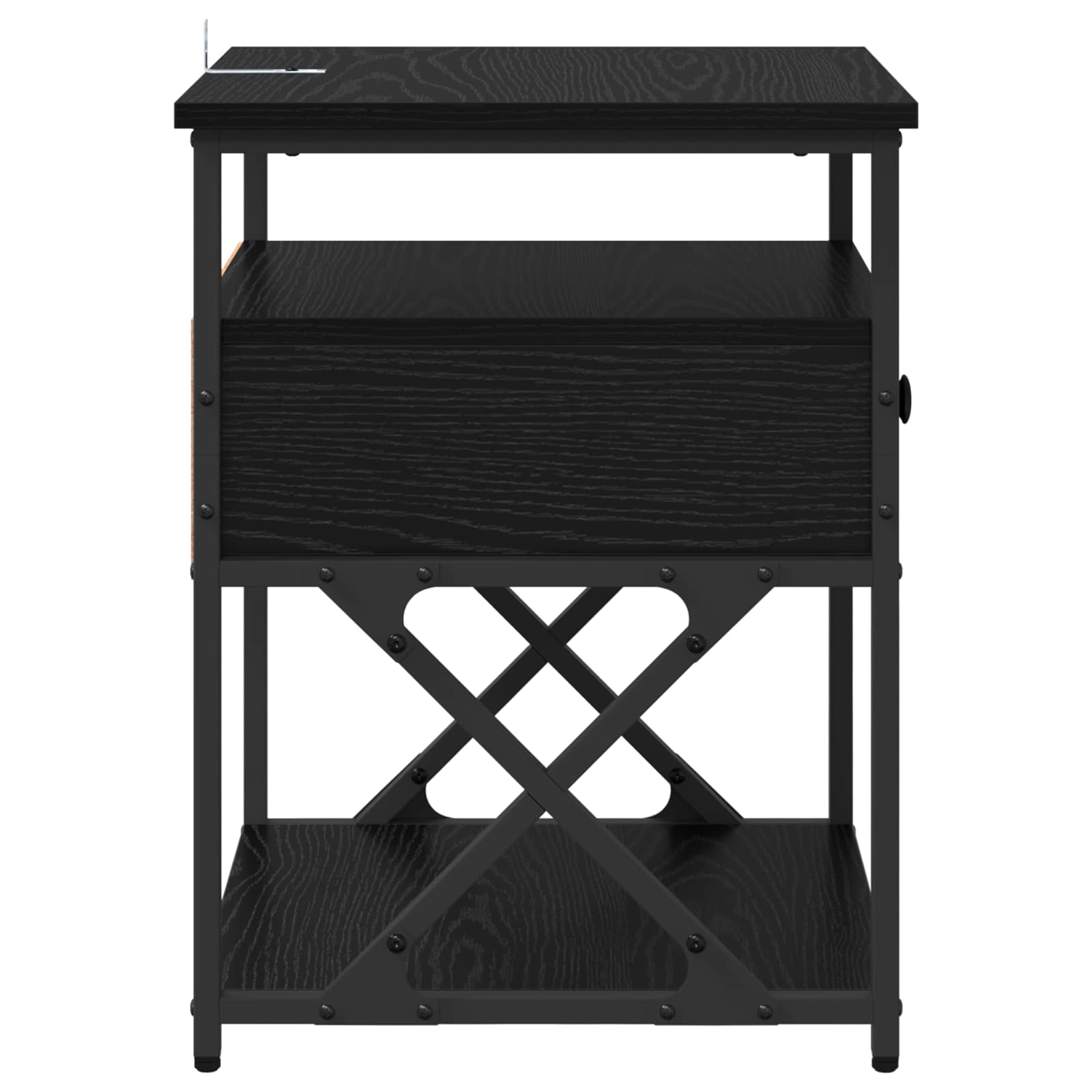vidaXL Szafka Nocna z szufladą 2 pcs Czarny Dąb 40 x 42 x 55 cm