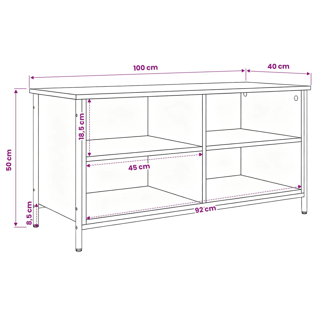 vidaXL Szafka pod telewizor 100 x 40 x 50 cm Czarny Dąb